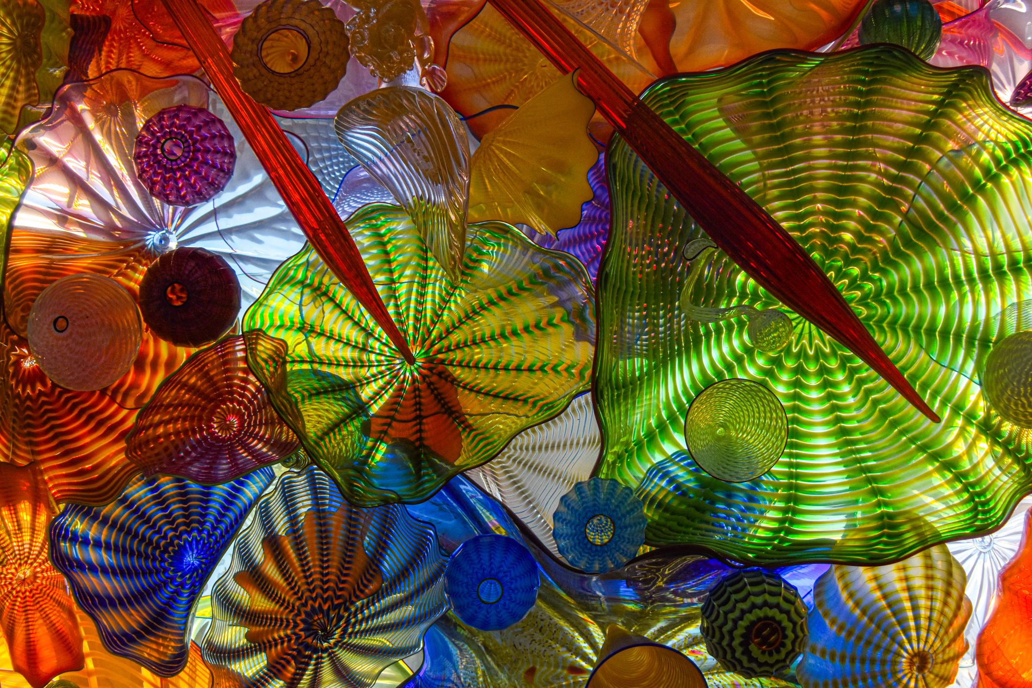 Detail of Chihuly Glass Bridge installation