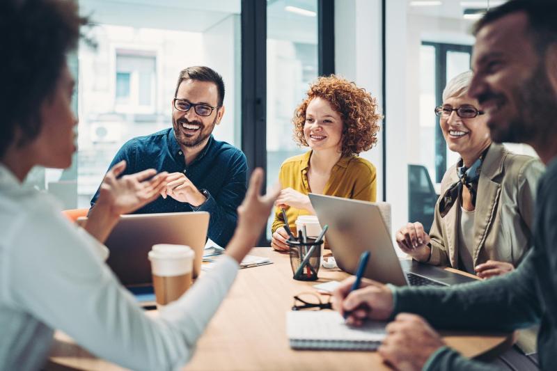 Team of marketing professionals in a meeting