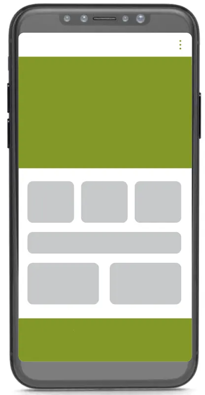 Smart phone showing a mobile website